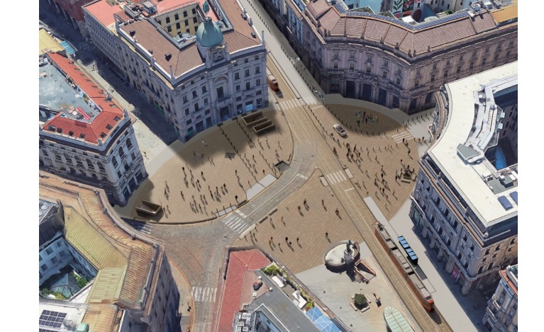 Milano – Nasce la ‘nuova’ piazza Cordusio: più aiuole e verde nel cuore della città