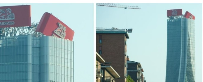 Milano – Crolla l’insegna Generali della Torre Hadid a quasi 200 metri d’altezza: allarme a City Life