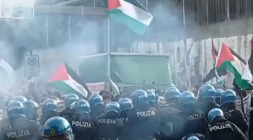 Torino – Caos e scontri alla manifestazione Pro Gaza – Bloccata la Torino- Milano, volano manganellate e lacrimogeni