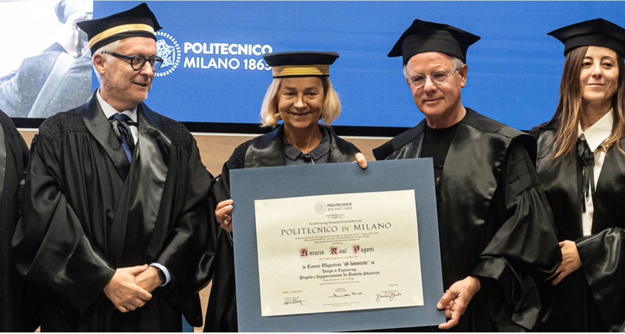 Milano – A Horacio Pagani la laurea ad Honorem del Politecnico: “Genio che ha unito arte e ingegneria”