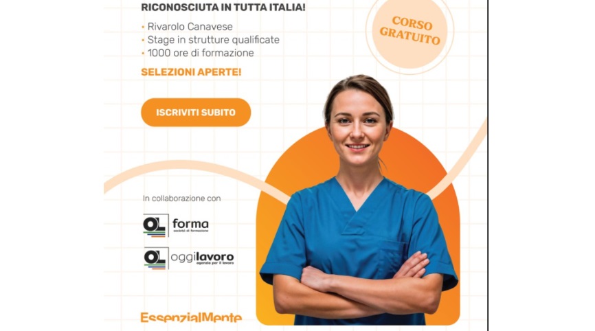 Torino – Corso OSS gratuito e assunzioni a tempo indeterminato: l’8 giugno Open Day a Chivasso per persone disoccupate